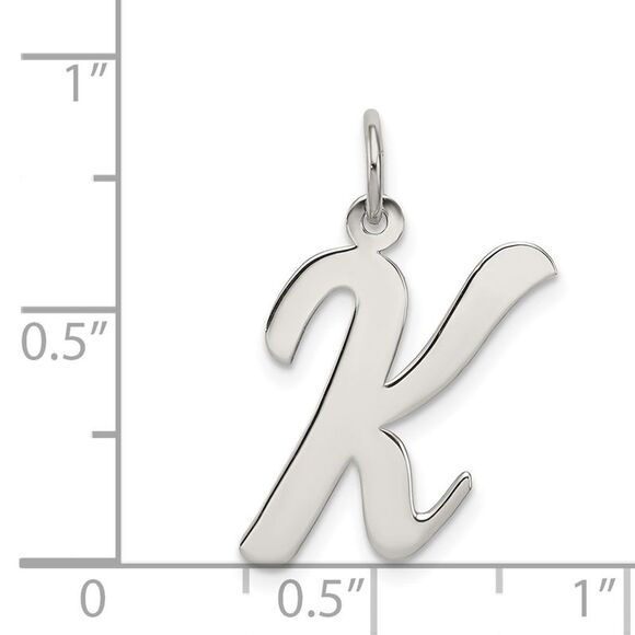 Sterling Silver Madison Collection LG Classic Script Initial K Pendant - Picture 4 of 5